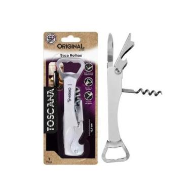 Imagem de Abridor de Garrafas Saca Rolhas Toscana Inox 13,5cm Original