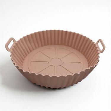 Imagem de Forma de Silicone Antiaderente Reutilizável Draik para Airfryer 16X4,5CM Marrom