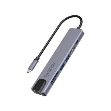 Imagem de Cabo Adaptador Multiportas USB-C 7 Em 1 UCA11 Geonav, Cinza