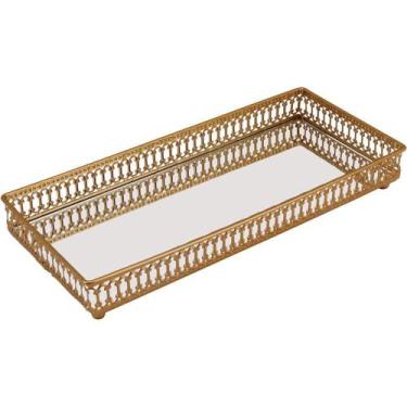 Imagem de Zaree Bandeja 4X30X13Cm Metal Dourado Espelhado - NH