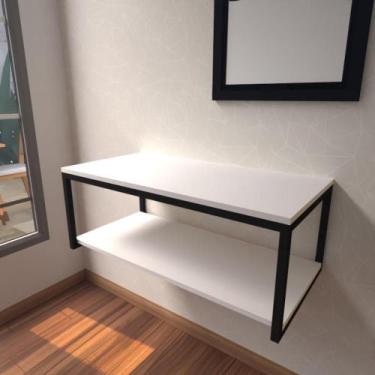 Imagem de Aparador Industrial Branco Off White Moderno Cantinho Café Escritorio 