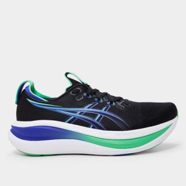Imagem de Tênis Asics Gel-Nimbus 28 Masculino, Preto, Azul, 42