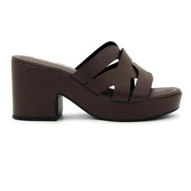 Imagem de Tamanco Moleca Original Confortavel Meia Pata Feminino 109, 35, Marrom