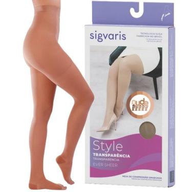 Imagem de Meia Calça Sigvaris Ever Sheer 20-30 mmHg Pé Aberto - Caramelo, G2