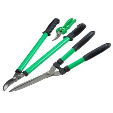 Imagem de Conjunto de 3 Tesouras para Poda TS27002 em Aço com Cabos Ergonômicos Verde Trapp