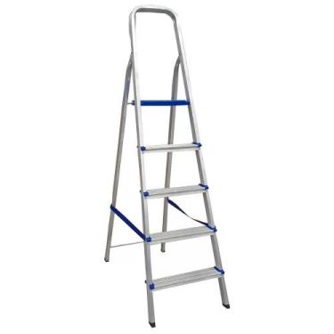 Imagem de Escada de Alumínio 5 Degraus Domestica Real - REAL ESCADAS