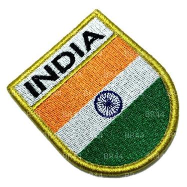 Imagem de Bandeira Índia Patch Bordada Fecho Contato Gancho - BR44