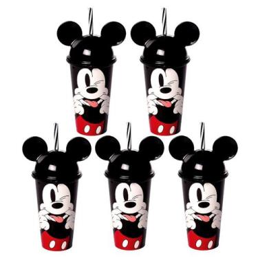 Imagem de Kit 5 Copos do Mickey com Orelhas p/ Festa Infantil Decoração Lembranc