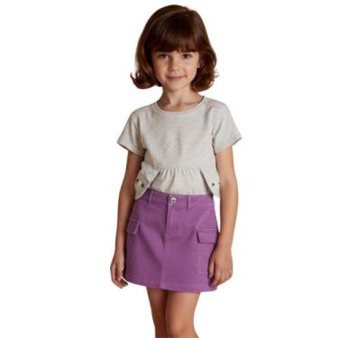 Imagem de Saia Menina Sarja Twill com Bolsos Minty, Roxo, 14