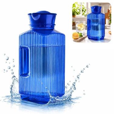 Imagem de Garrafa de água 1,7l para geladeira jarra paris premium com tampa trav