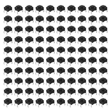 Imagem de Interruptor de botão tátil 100 peças, kit de interruptor tátil momentâneo de 6 x 6 x 5 mm, patch de toque leve de produto eletrônico à prova d'água, para várias indústrias eletrônicas, suprimentos automotivos