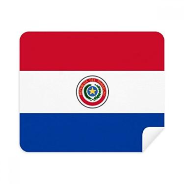 Imagem de Pano de limpeza de tela com bandeira nacional da América do Sul do Paraguai 2 peças de tecido de camurça