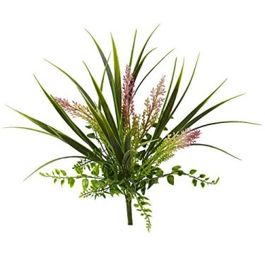 Imagem de Nearly Natural Plantas artificiais de grama e samambaia de 28 cm (11"), verde