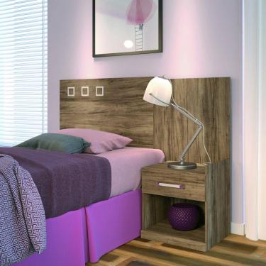 Imagem de Cabeceira Solteiro com Mesa de Cabeceira