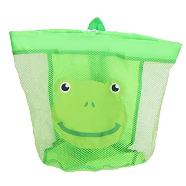 Imagem de Bolsa de armazenamento de brinquedos para crian?as,bolsa de praia dobr¨¢vel respir¨¢vel de malha extra grande com al?a de ombro para armazenar bolas de brinquedo, lanches, conchas(GREEN), Bolsa de