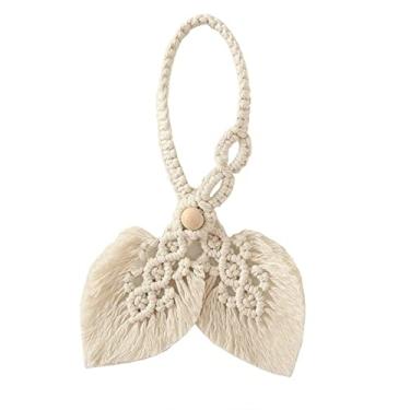 Imagem de Cortina de macramê com borla de folha tieback Cortina de corda de algodão tecida à mão Suporte para amarrar cortinas Holdback Decoração de casa,6EE104722,1