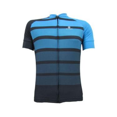Imagem de Camisa Ciclismo Advanced Cromo Azul (Ziper Total) - Ativobike