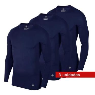 Imagem de Kit 3 Camisetas Térmicas Masculina Segunda Pele Camisa Uv50+ - Gröve