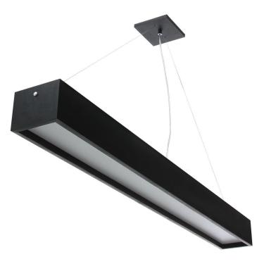 Imagem de Pendente Madeira Wood Retângular Preto 60X10Cm- 1 Ou 2 Luzes