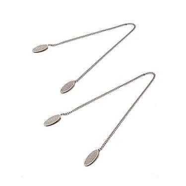 Imagem de Honbay 2 peças, suportes de corrente de guardanapo de metal prateado para jantar