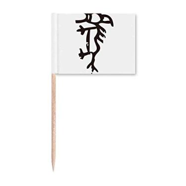 Imagem de Bones Inscriptions Marcador de palito de cavalo do zodíaco chinês para decoração de festa