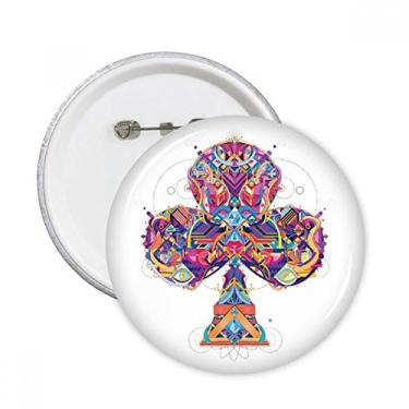 Imagem de Cartas de Baralho de Clube Padrão Geométrico Alfinetes Redondos Emblema Acessório Decoração 5 peças