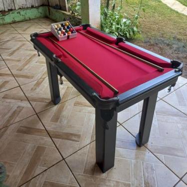 Jogo mesa mini bilhar sinuca snooker 69 x 36 x 19cm completo