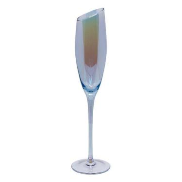Imagem de Taça Flauta Vidro Champagne Diagonal Furta Cor Azul 250ml - Unid. - Cr