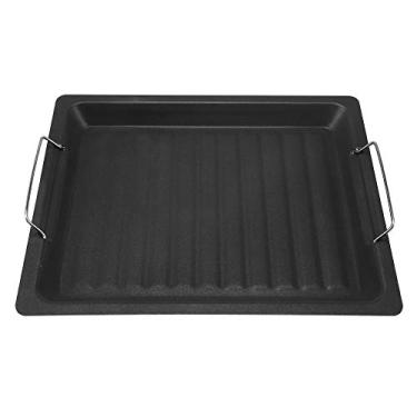 Imagem de BORDSTRACT Bandeja Para Churrasco, Grelha Antiaderente Para Fogão, Frigideiras De Aço Inoxidável Para Fogão Para Bife Frito, Bacon, Frigideira Para área Externa, Acampamento