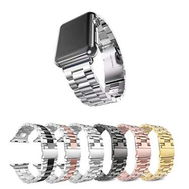 Imagem de Pulseira Metal 3 Elos LTIMPORTS, compativel com Apple Watch 42mm Series 11/10, 41mm Series 9/8/7, 40mm Series 6/5/4/SE e Apple Watch 38mm Series 3/2/1 (Prata)