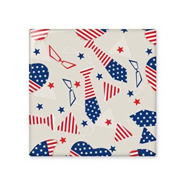 Imagem de Bandeira dos EUA gravata vidro festival estrela cerâmica azulejo brilhante decalque pedra adornada tijolo vitrificado