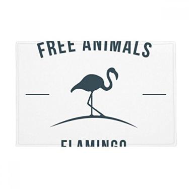 Imagem de DIYthinker Tapete para porta de banheiro com desenho de flamingo, desenho azul, tapete antiderrapante