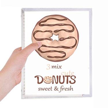 Imagem de Caderno de pasta de chocolate para alimentos doces com folhas soltas diário recarregável