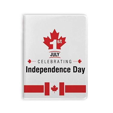Imagem de Diário de capa macia com a bandeira de folha de bordo do Canadá Dia da Independência
