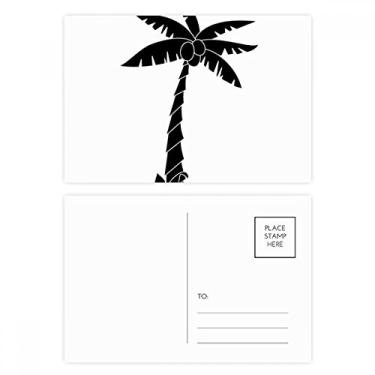 Imagem de Plant Coconut Tree Conjunto de cartão postal de aniversário com contorno preto