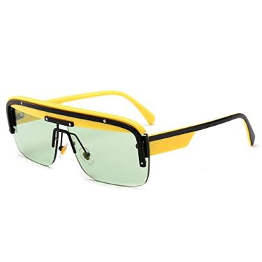 Imagem de Óculos de Sol Masculino Vintage Feminino Estilo Retro Steam Punk Armação de Metal Redonda Lente Espelhada Óculos de Sol Óculos de Sol, D02 Verde Amarelo, Tamanho Único