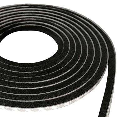 Imagem de Veda Fresta Escova 10x7 Portas Janelas Vento Poeira - 5 Metros (Preto)