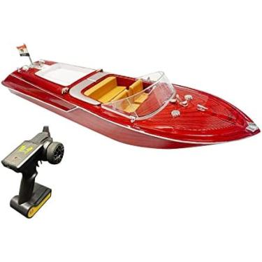 Imagem de Barco RC - Barco De Controle Remoto Para Piscinas E Lagos, Barcos RC Rápidos Para Adultos E Crianças Com Velocidade De 25 Km/h, Barcos De Corrida RC 2,4 GHZ Para Lagoa De Piscina De Lago,3 Bateria