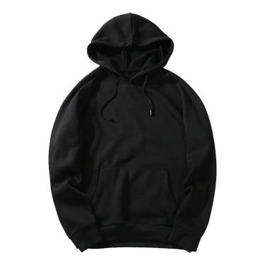 Imagem de Casaco Moletom Liso Blusa De Frio Abrigo em Algodão-Unissex