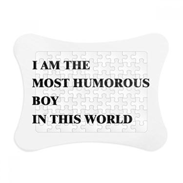 Imagem de Moldura de quebra-cabeça I Am The Humorous Boy Decoração de imagem Enfeite de jogo de quebra-cabeça