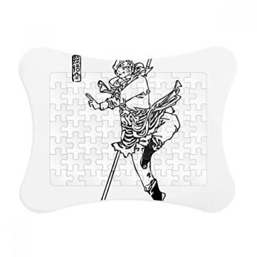 Imagem de Moldura de quebra-cabeça de desenho de peregrinação chinesa da China com obra-prima de peregrinação