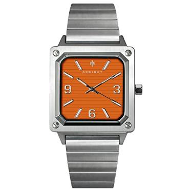 Imagem de BENYAR – Relógio de pulso masculino, pulseira de couro genuíno, movimento de quartzo, impermeável, cronógrafo analógico., Laranja