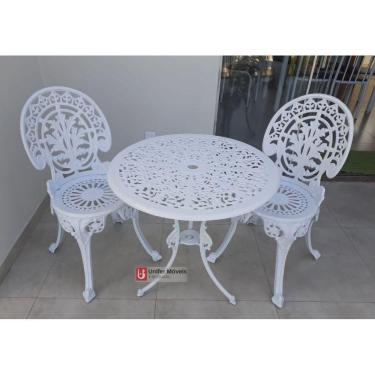 Imagem de Conjunto de Mesa Para Jardim Espanhol Com 2 Cadeiras em Alumínio Fundido
