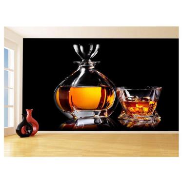 Imagem de Papel De Parede 3D Bebidas Whisky Com Gelo Copo 3,5M Al255