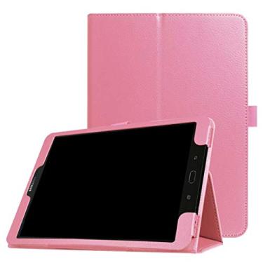 Imagem de ZZOUGYY Capa de tablet para Samsung Galaxy Tab S2 9,7 2015 SM-T810 T813 T815 T817 T818 T819, capa de couro leve com suporte fólio ultrafina para Galaxy Tab S3 9.7 2017 SM-T820 T825 T827 (rosa)