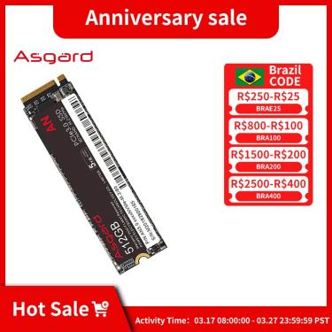 Imagem de Asgard Solid State Drive m.2 SSD NVME AN2 500GB Solid State Drive 2280 disco rígido interno hdd para