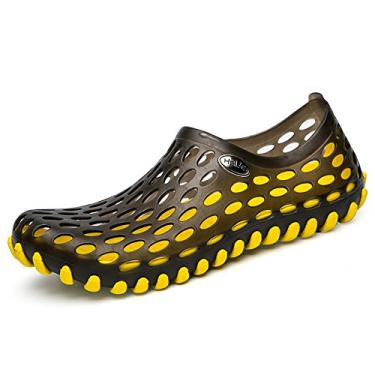 Imagem de Sandálias masculinas respiráveis, sapatos caverna, Benrenshangmao (cor: preto, amarelo, tamanho: 43)