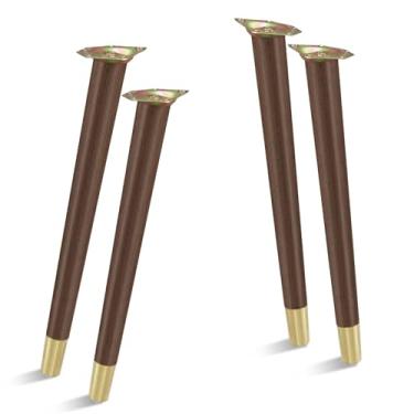 Imagem de TEMI Pernas de mesa de madeira de 40 cm – Conjunto premium de 4 pernas de móveis de madeira para mesa, mesa de centro, banco, cadeira, cômoda, cama e armário – Forte, durável e fácil de instalar