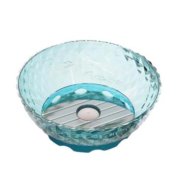 Imagem de Fenteer Cesta de armazenamento de secador, tigela de armazenamento de frutas, máquina de salada, tigela para sala de jantar, loja, Azul