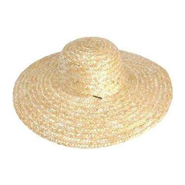 Imagem de menolana Chapéu de palha de cowboy de verão multifuncional leve funcional respirável com cordão para atividades ao ar livre acessórios, Diâmetro 40CM